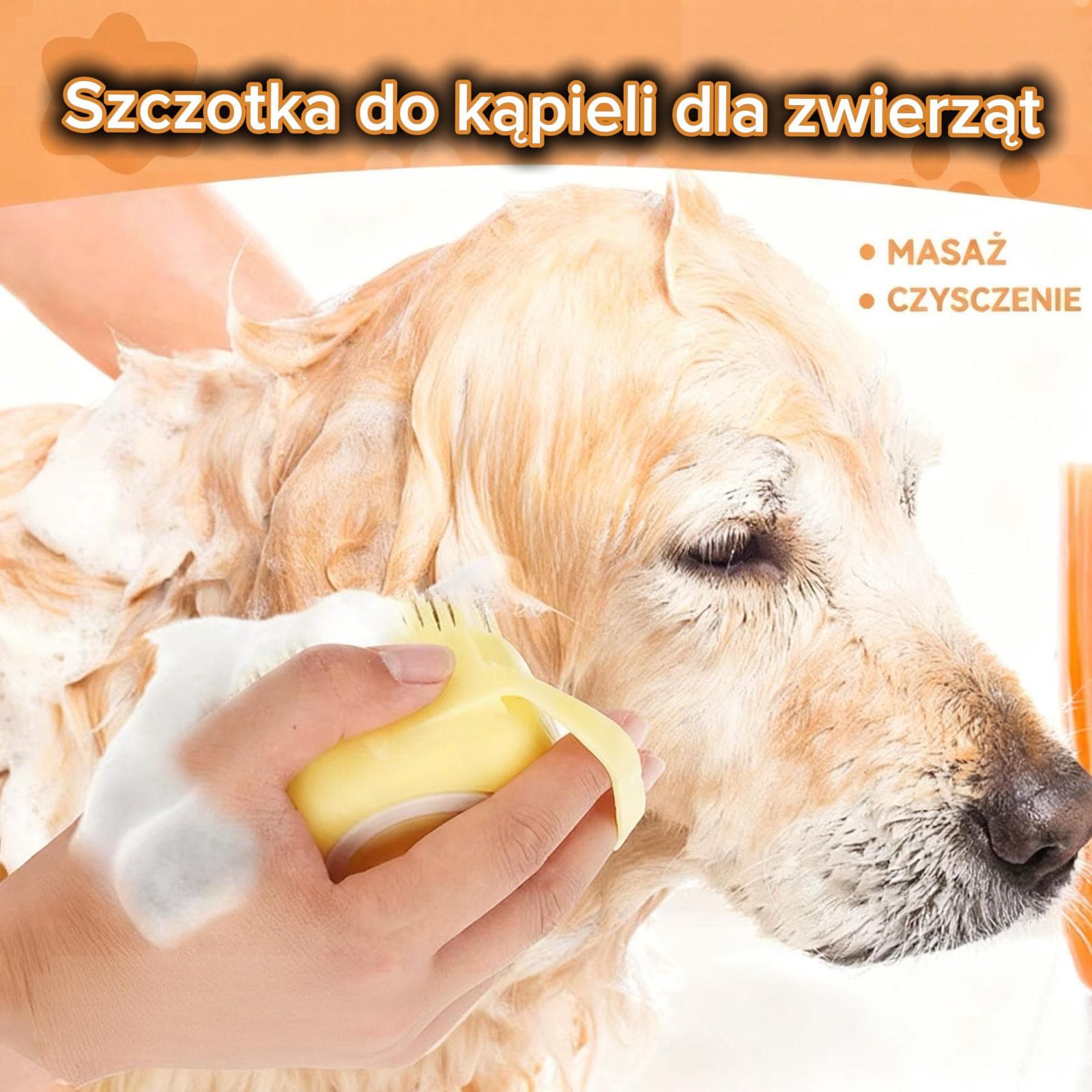 Szczotka do kąpieli psa, szczotka do masażu zwierząt, dozownik szamponu, miękka silikonowa szczotka, gumowe włosie dla psów i kotów, narzędzie do pielęgnacji pod prysznicem